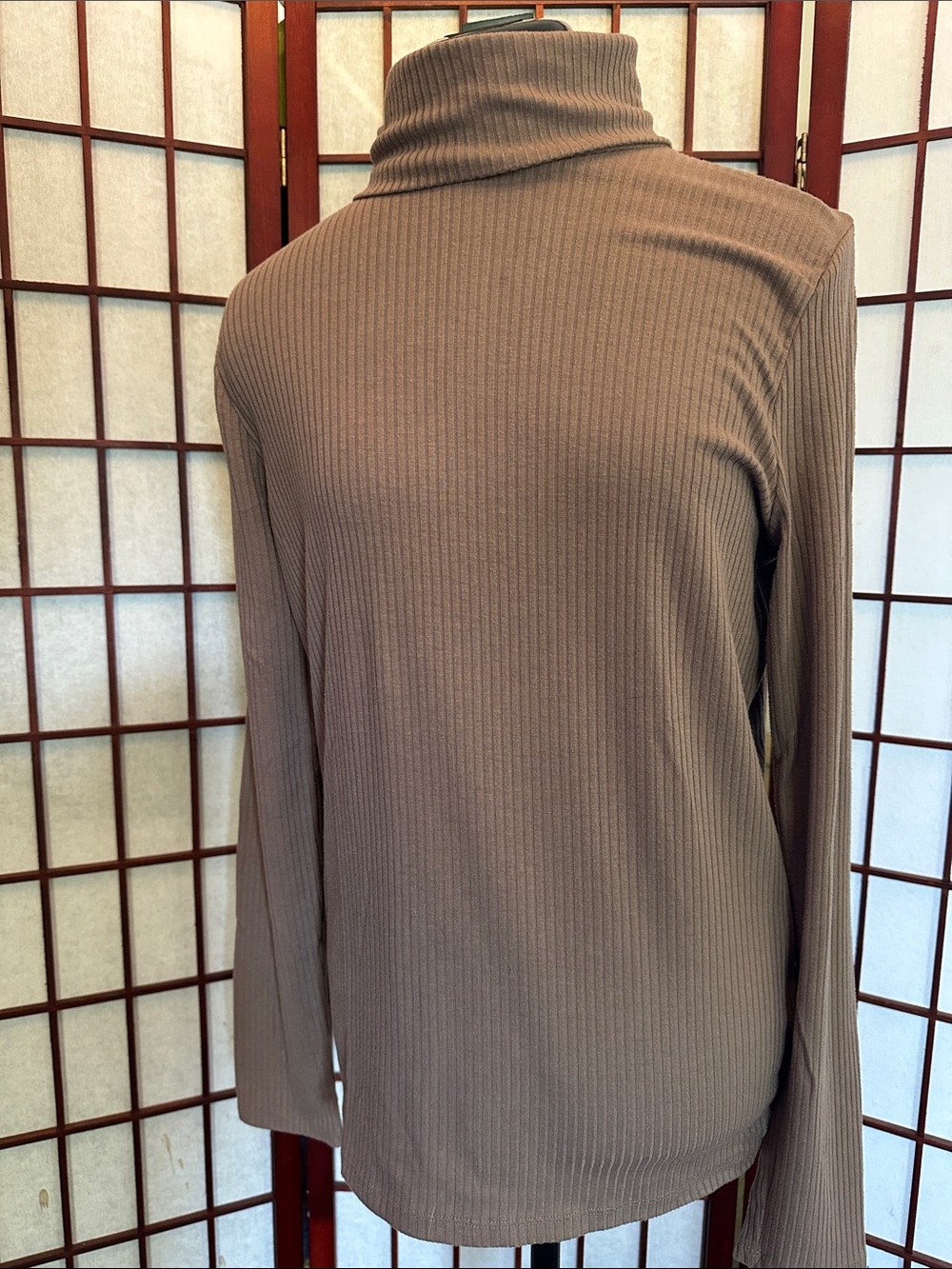 Madewell Ribbed Turtleneck Top - Taupe